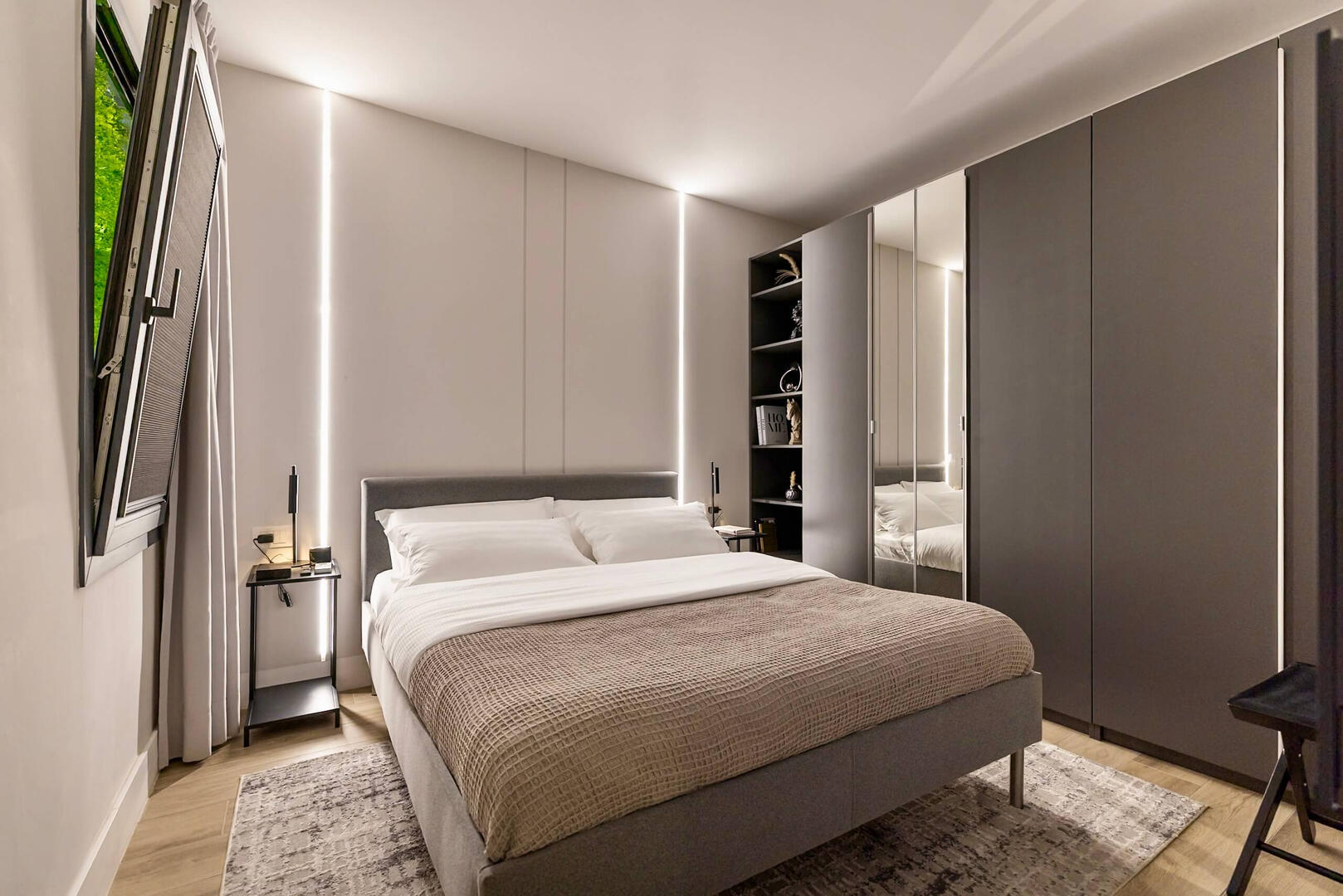 Bedroom with king-sized bed and premium linens