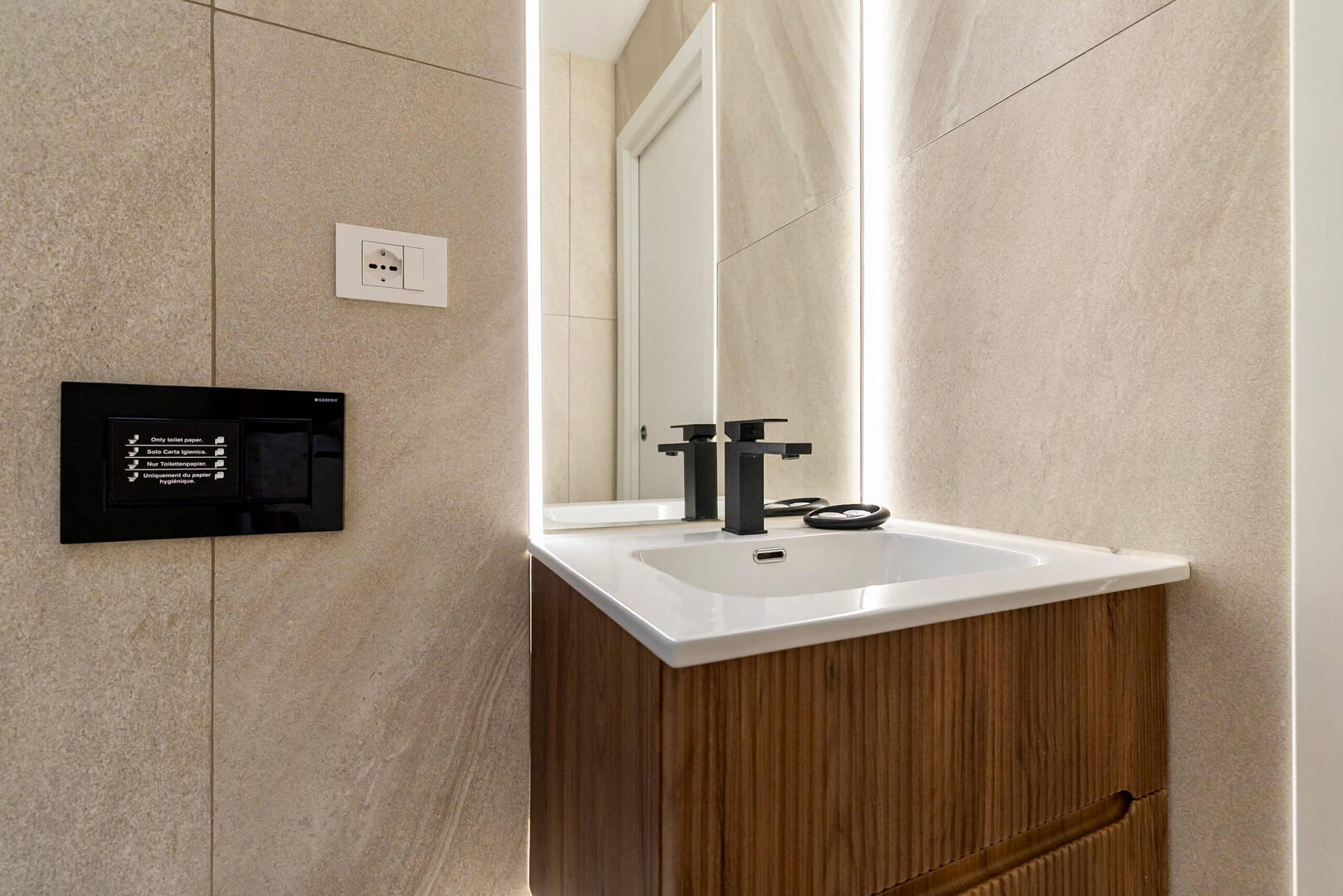 Lit-up mirror perfect for getting ready